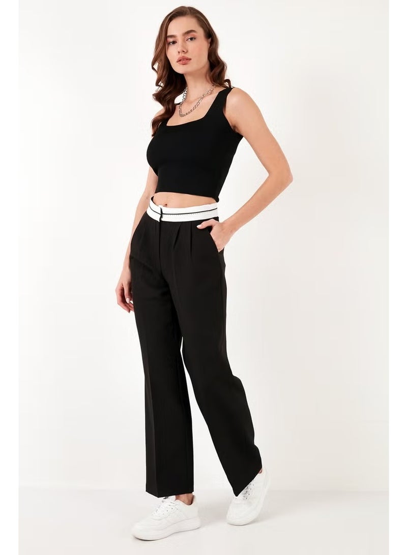 Lela High Waist Regular Fit Wide Leg Trousers Women's Trousers 611PL061 - Image 2